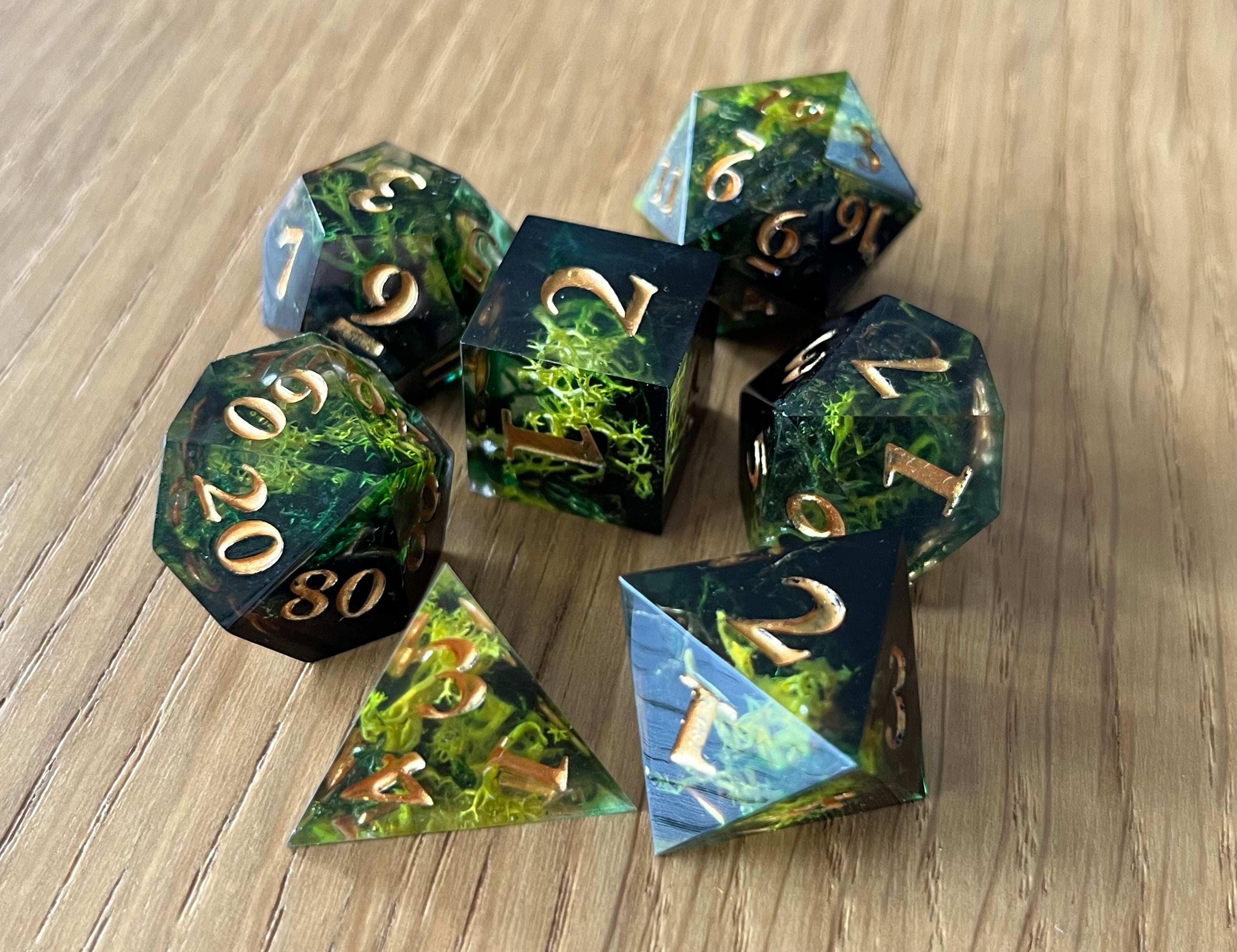 Pre-Order Mossy Dice 7 piece set (ships July 15th)
